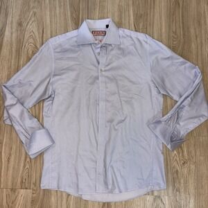 Thomas Pink Slim Fit Blue Dress‎ Shirt Men's 15.5 39 French Cuffs